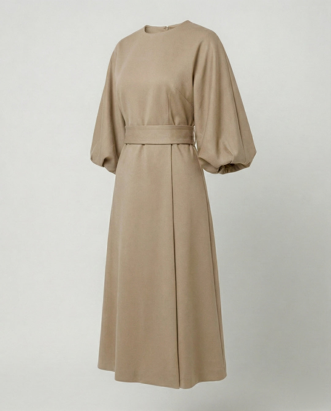 Lune London | Elegant Dress with Lantern Sleeves and Belt