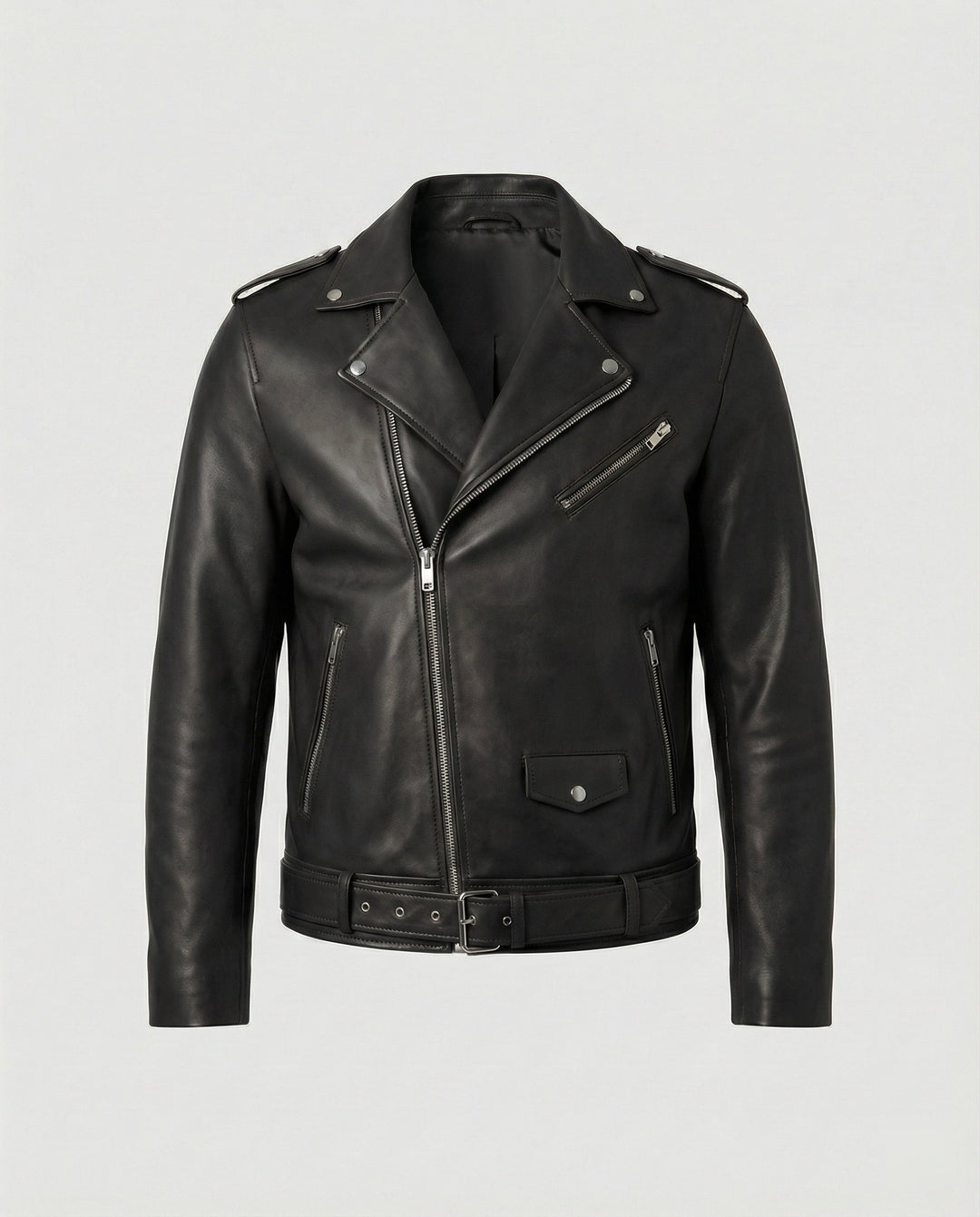 Men's Biker Jacket Faux Leather Fitted