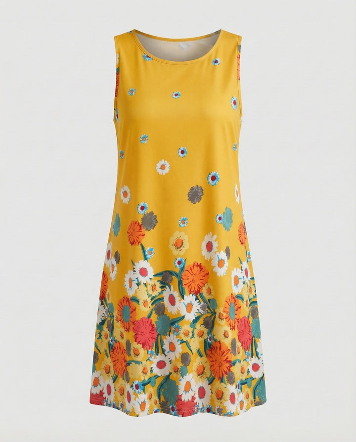Women’s Sleeveless Casual Dress with Artistic Print & Lightweight Fabric | Lune London