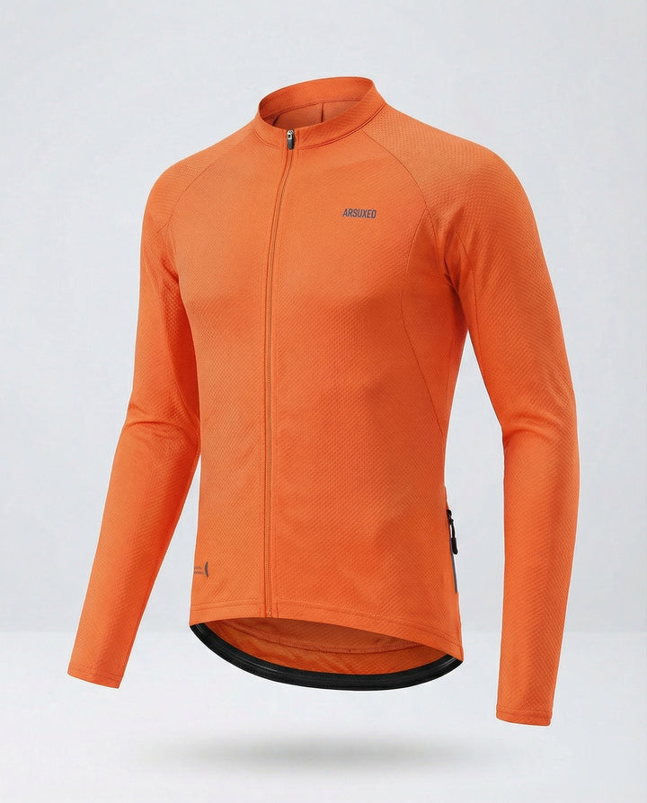Long Sleeve Cycling Jersey with Back Pockets Men