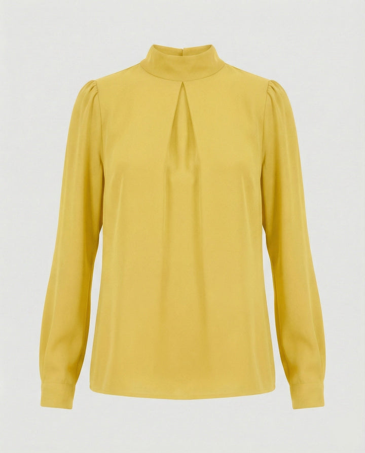 Ladies elegant blouse with stand-up collar