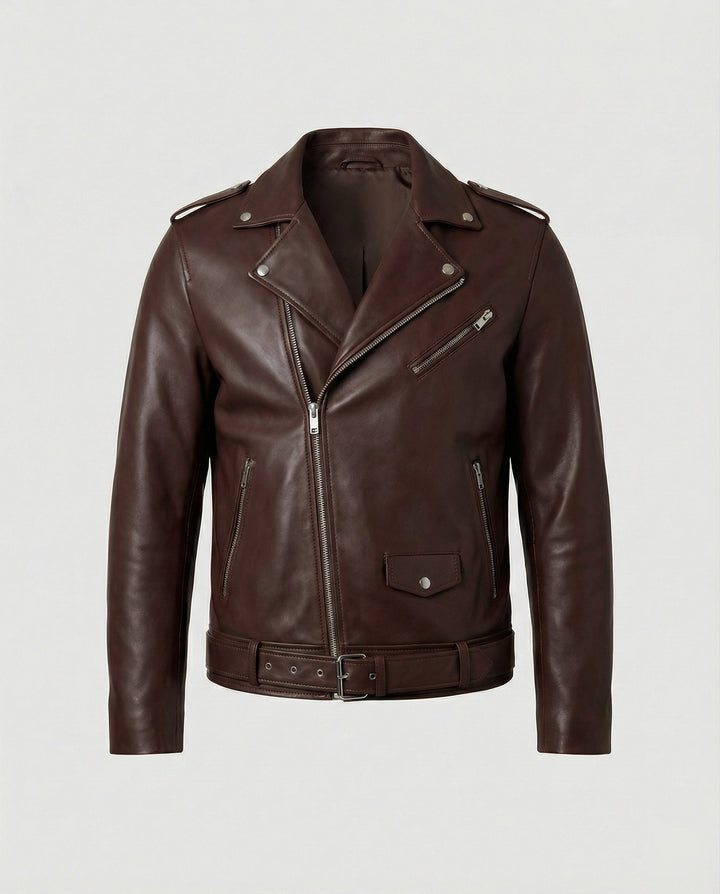 Men's Biker Jacket Faux Leather Fitted