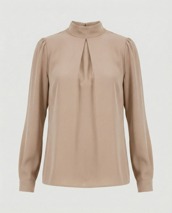 Ladies elegant blouse with stand-up collar