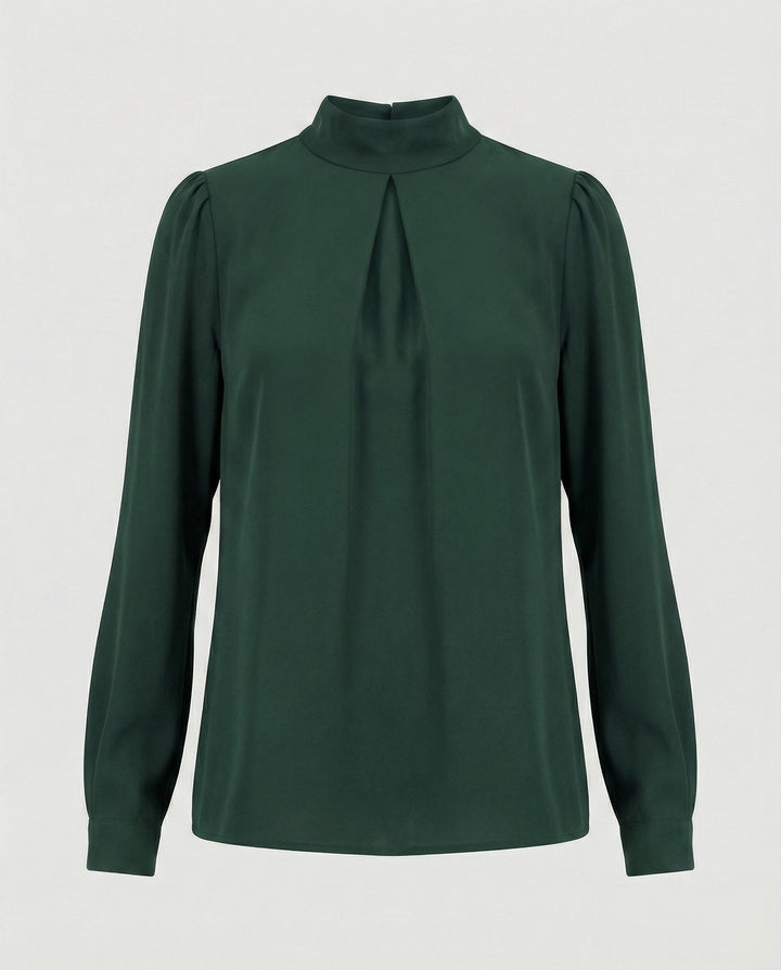 Ladies elegant blouse with stand-up collar