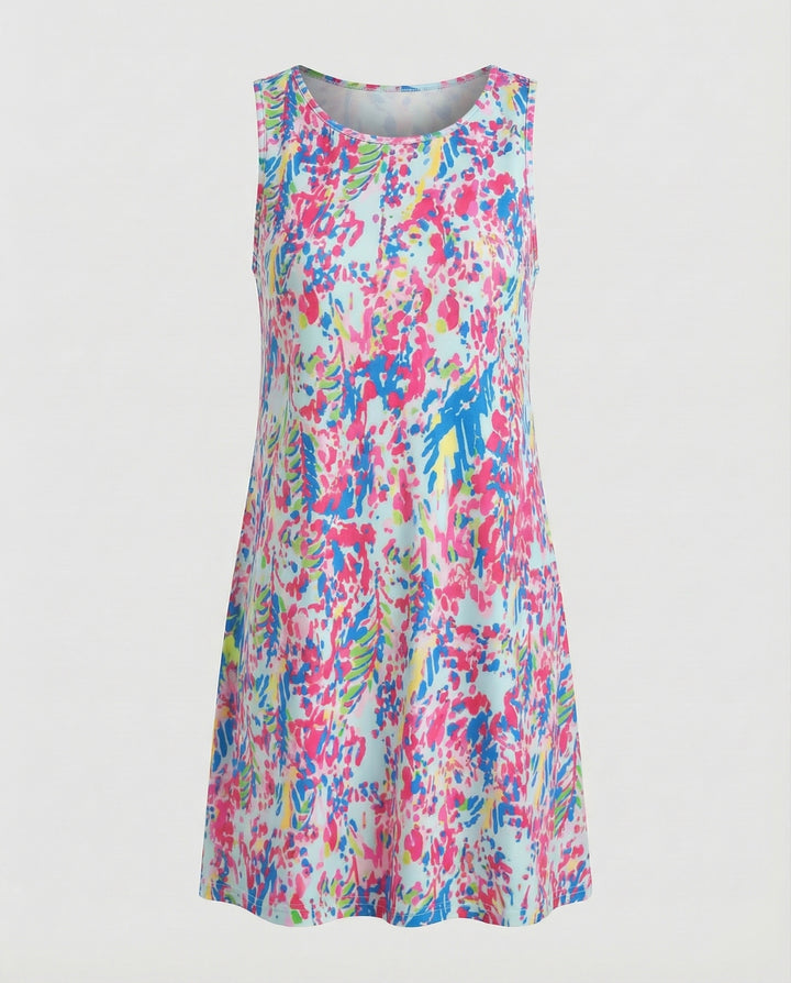 Women’s Sleeveless Casual Dress with Artistic Print & Lightweight Fabric | Lune London