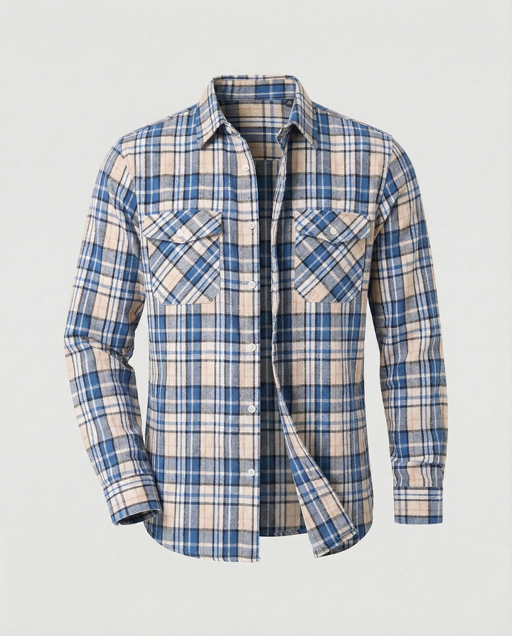Men's Flannel Shirt Checked Casual