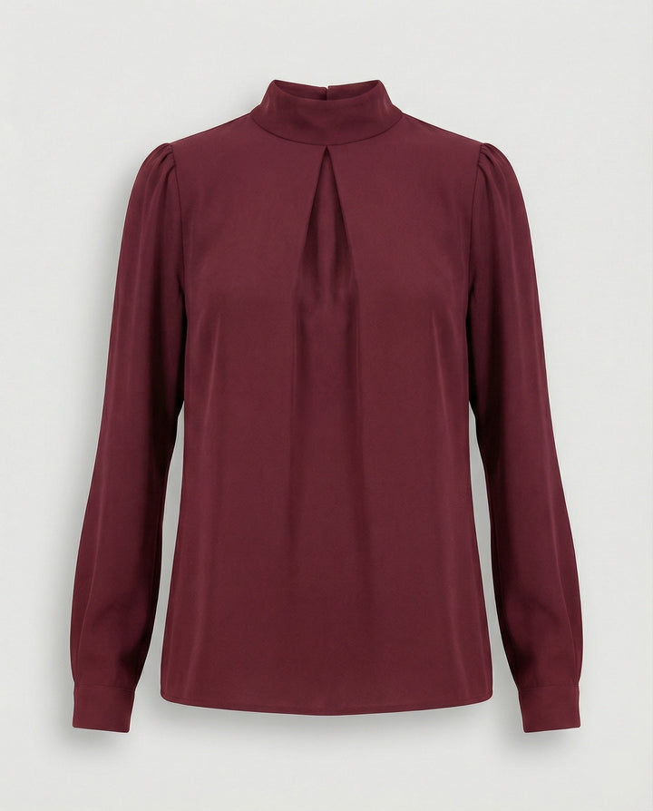Ladies elegant blouse with stand-up collar