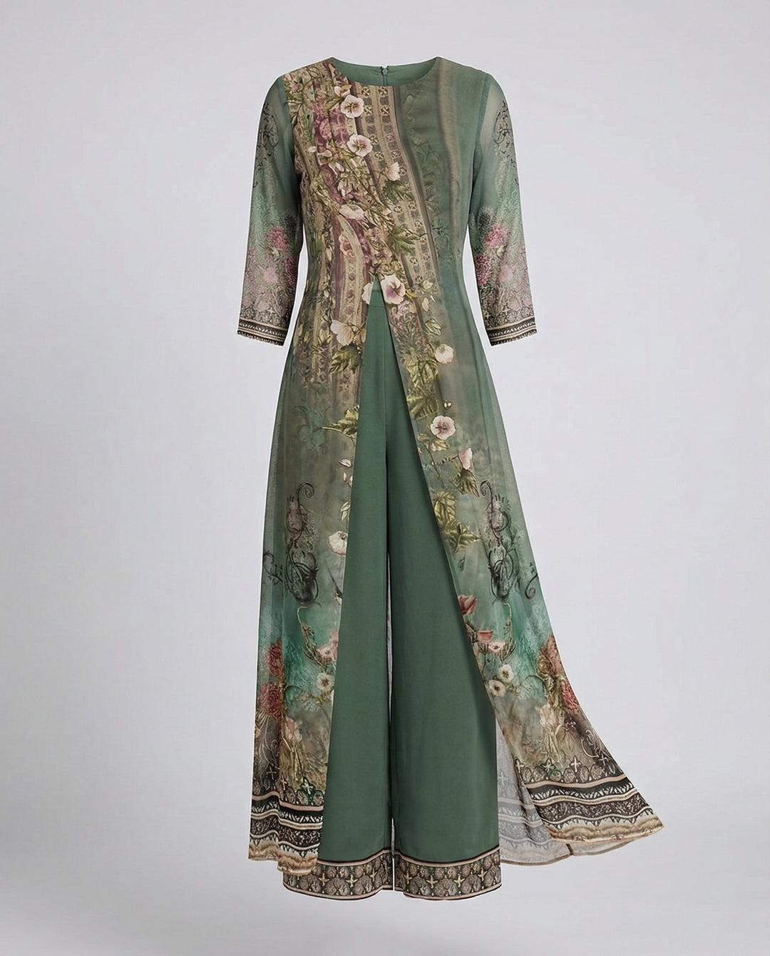 Women’s Floral Jumpsuit mit Wide Leg & Elegant Shawl | Lune London