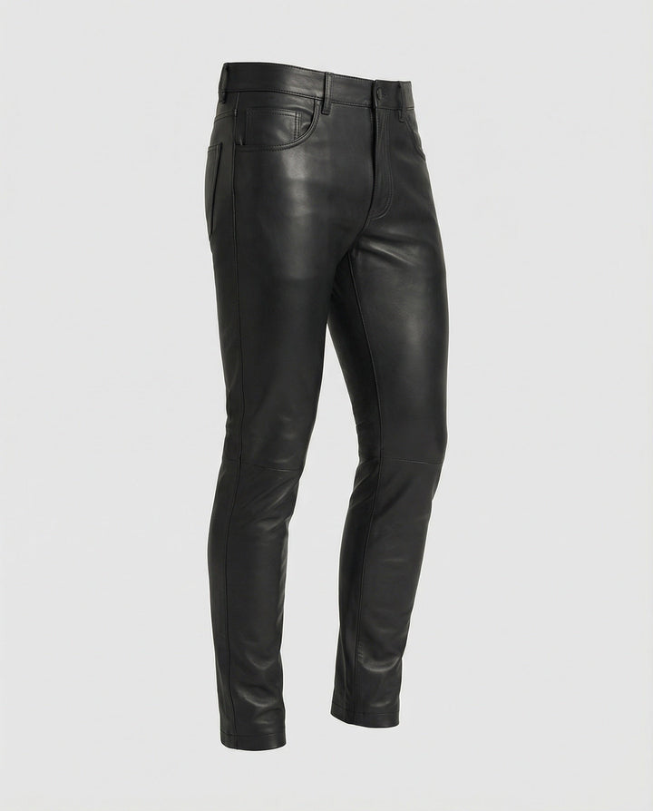 Men's Faux Leather Pants Slim Fit