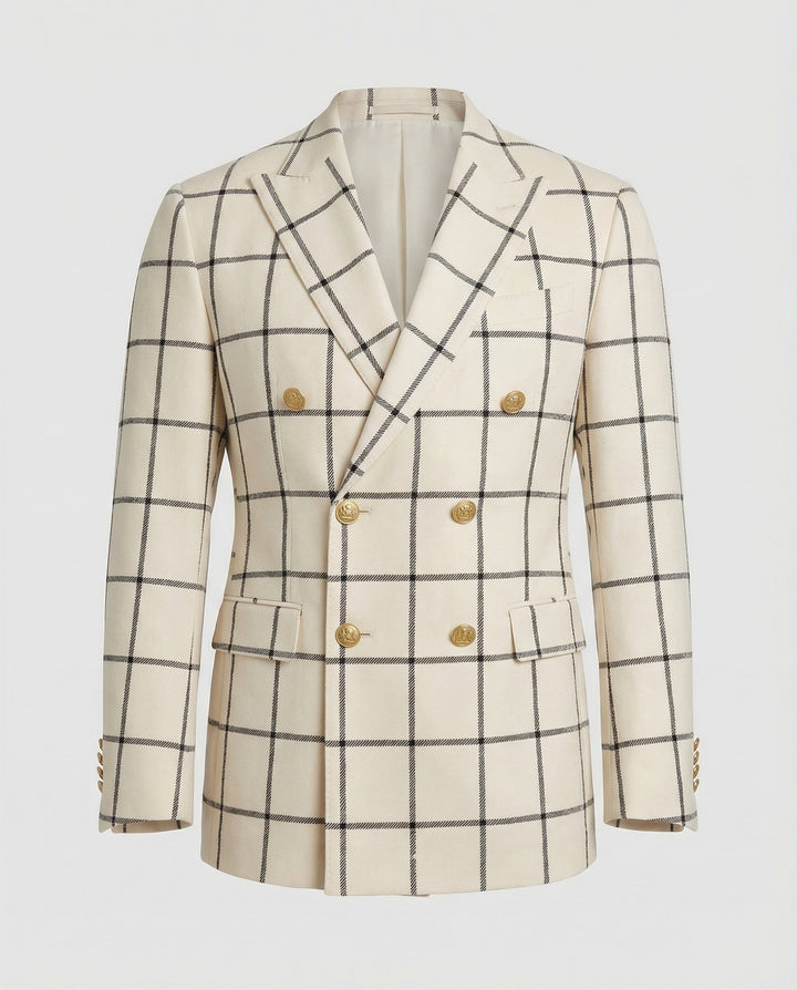 Men's Check Blazer – Men's Blazer with Double Button Placket