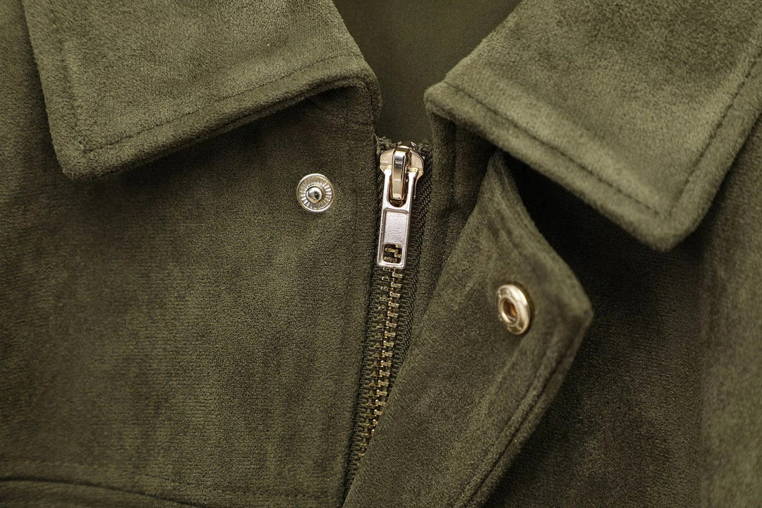 Lune London | Oversized Jacket - Soft Suede Lining - Fully Lined - Khaki