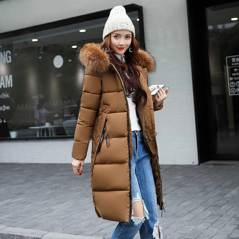 Lune London | Manteau long avec col en fourrure pour femmes
