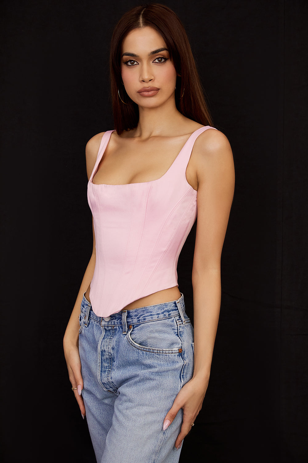 Lune London | Fairy Pink Satin Longline Corset