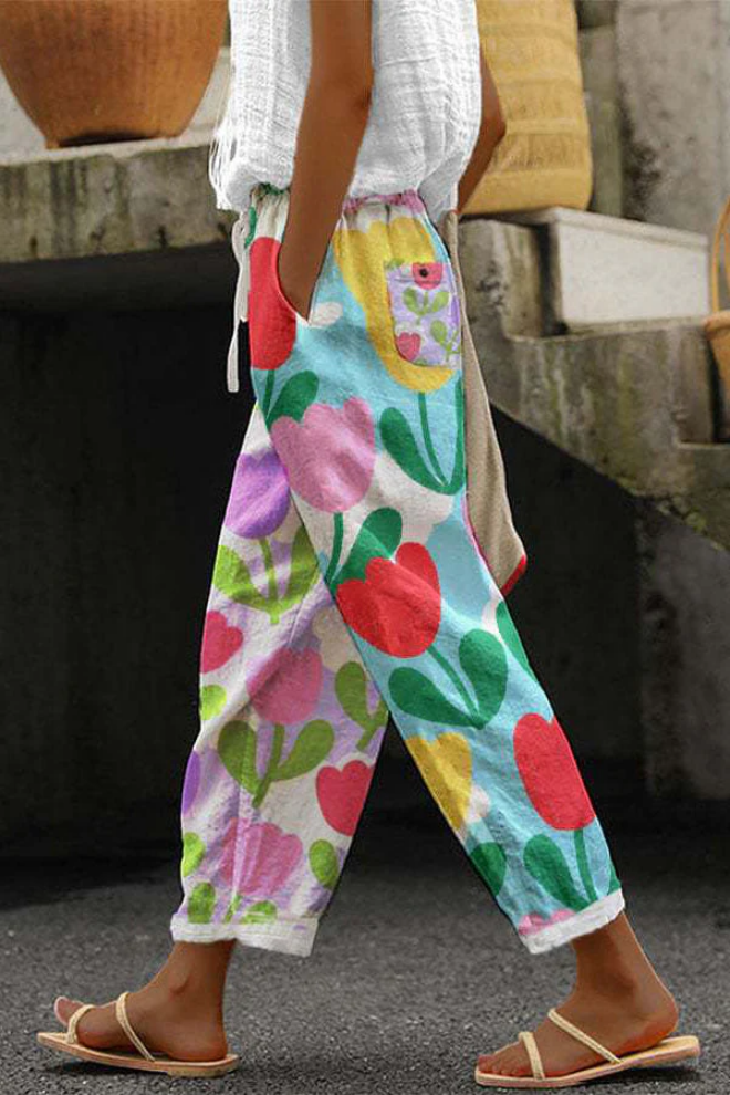 Lune London | Casual Unique Printed Button Pocket Pants