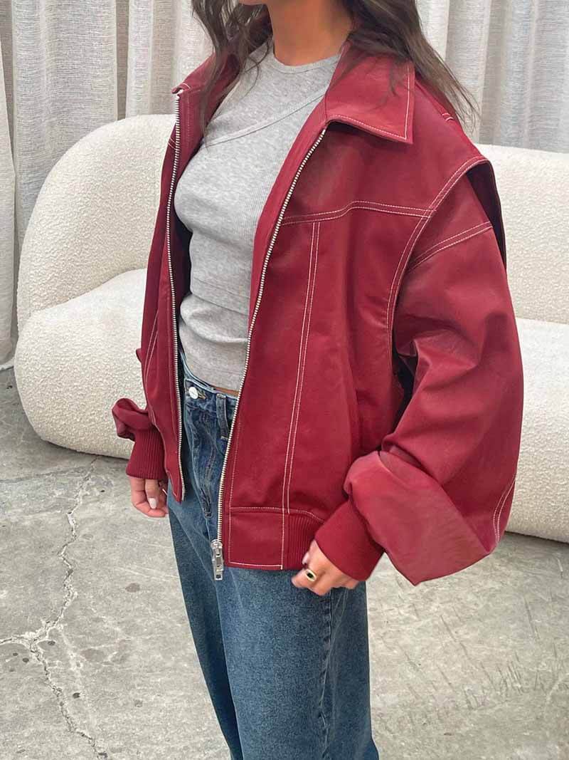 Lune London | Plus Size Faux Leather Bomber