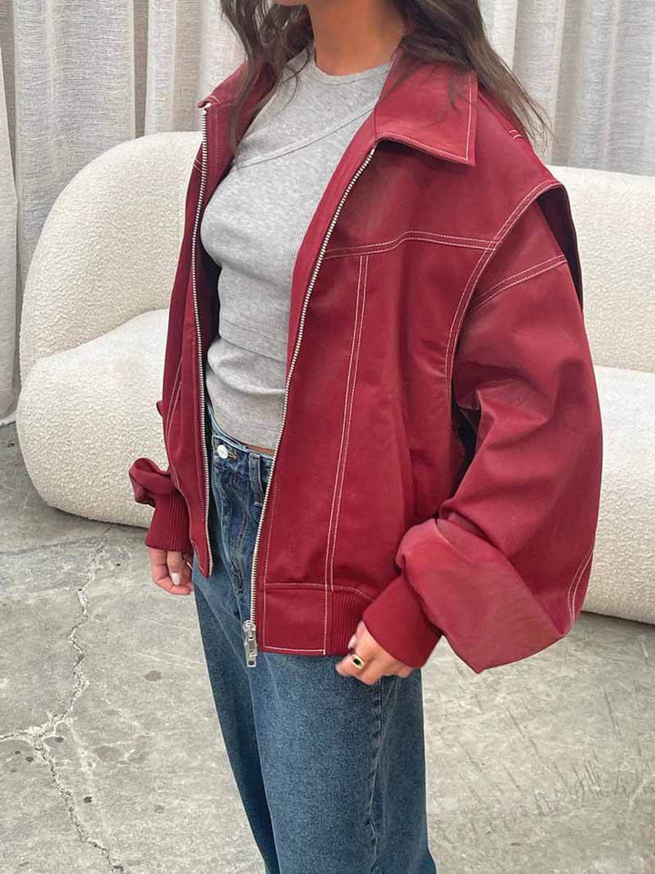 Lune London | Plus Size Faux Leather Bomber