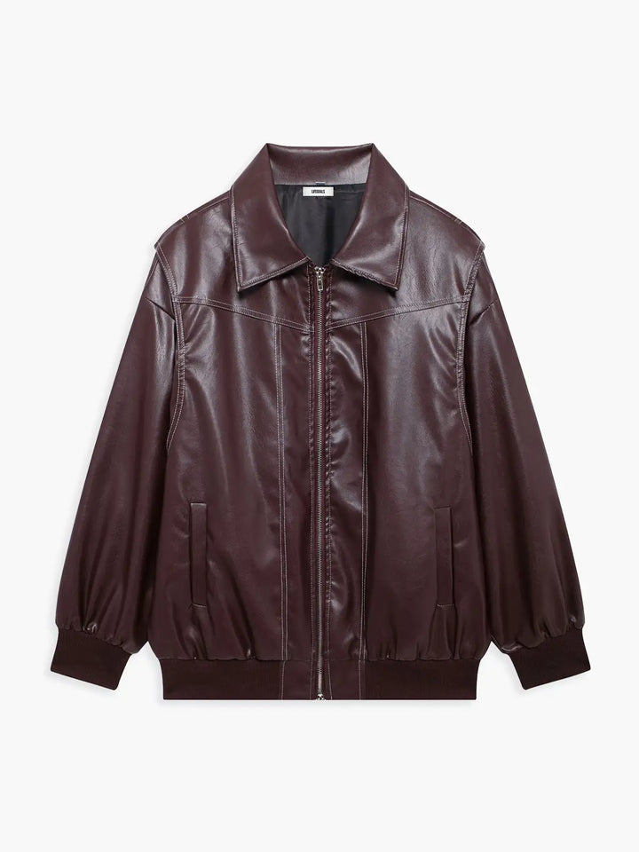 Lune London | Plus Size Faux Leather Bomber