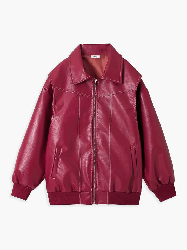 Lune London | Plus Size Faux Leather Bomber