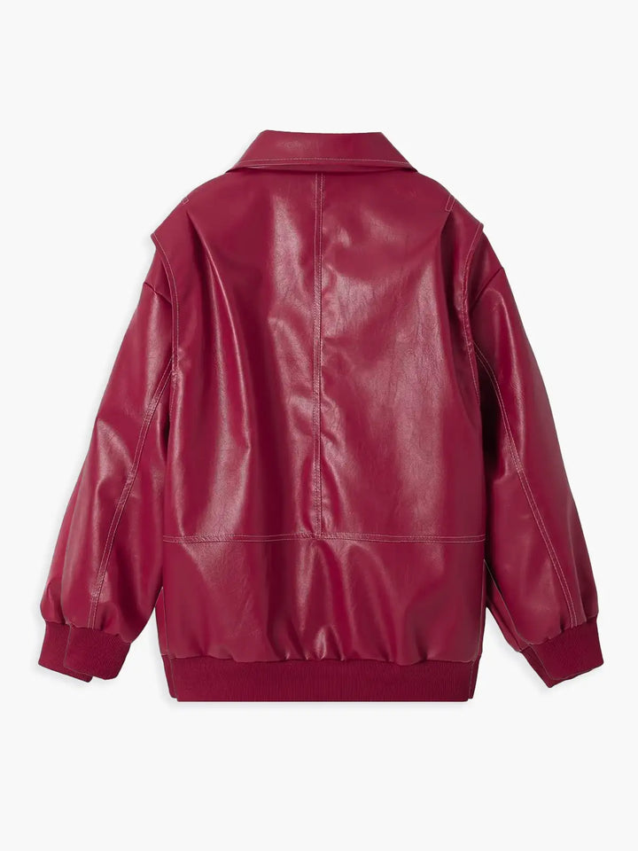 Lune London | Plus Size Faux Leather Bomber