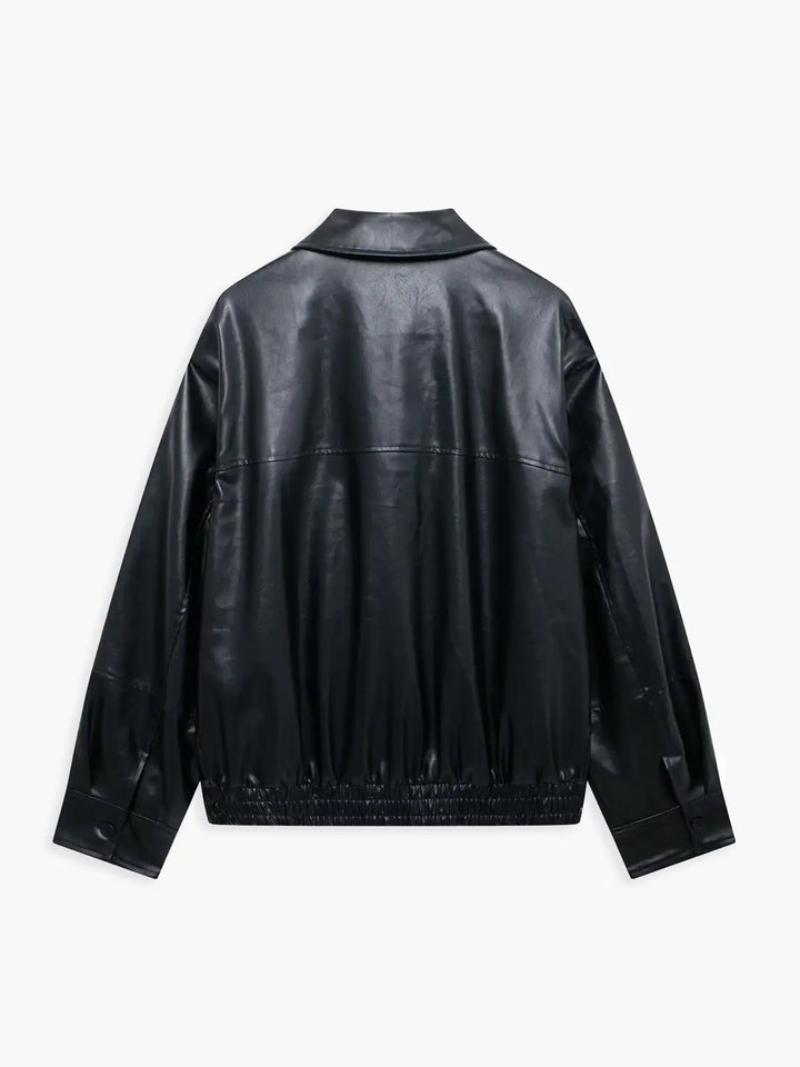 Lune London | Zipper Faux Leather Coat
