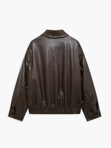 Lune London | Zipper Faux Leather Coat