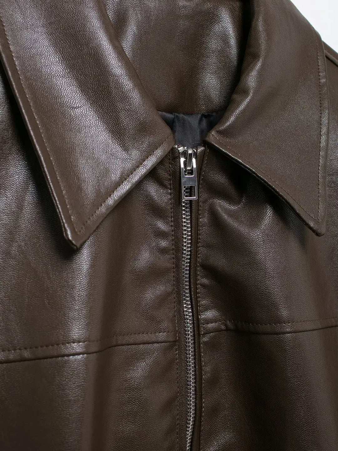 Lune London | Zipper Faux Leather Coat