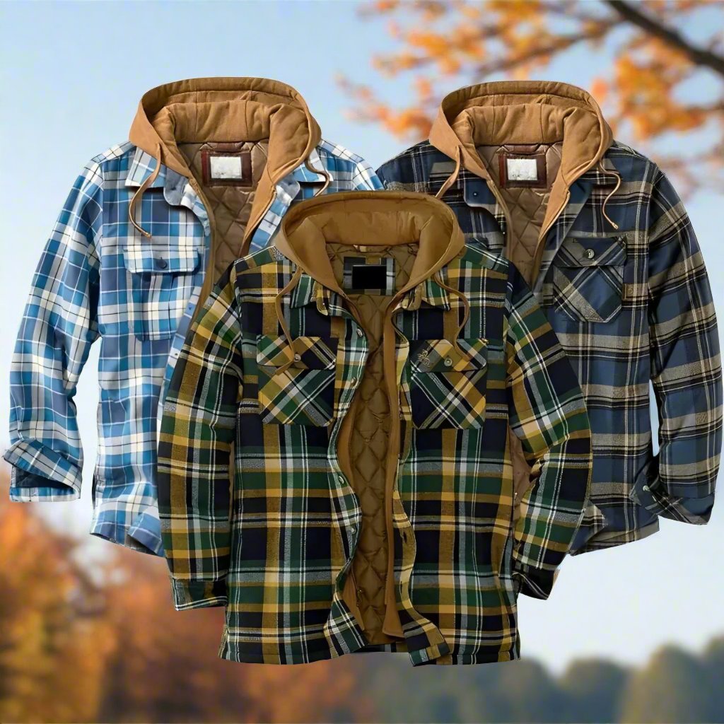 Lune London | Warm Hoodie Jacket with Checkered Pattern for Men