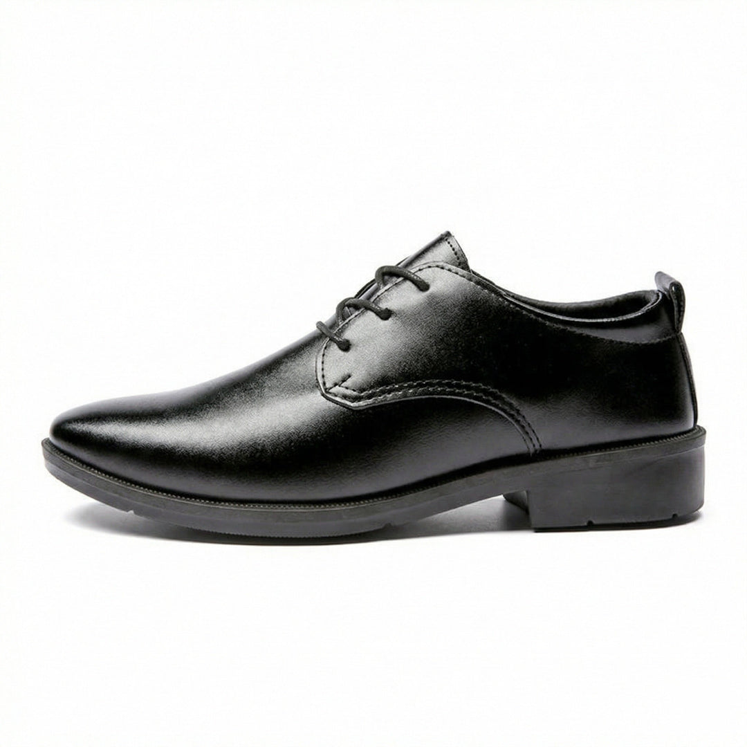 Men's Elegant Leather Lace-Up Shoes with Non-Slip Sole