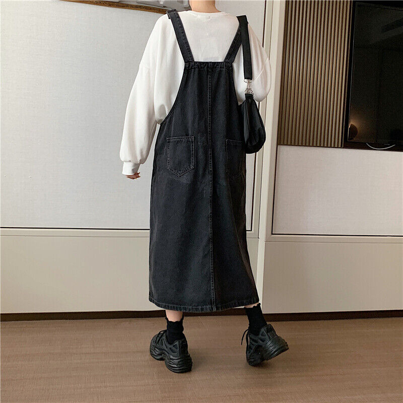 Chic and Style | Casual denim overall dress with front pocket