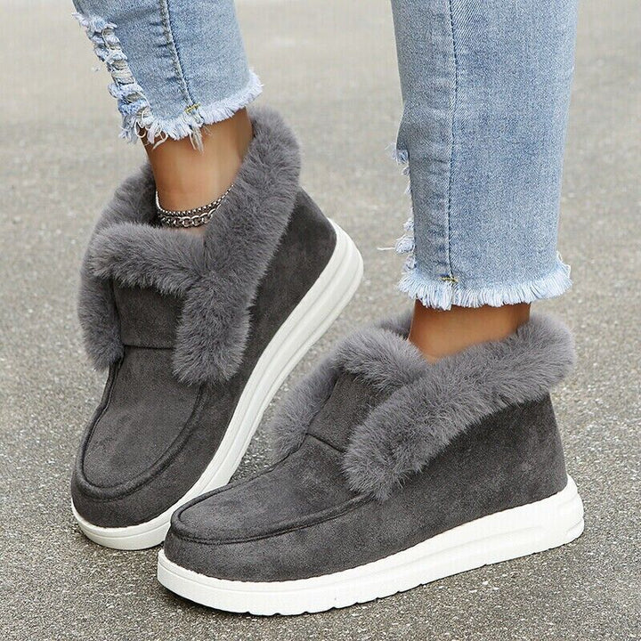 Lune London | Winter loafers - Slip-on suede loafers with fur lining