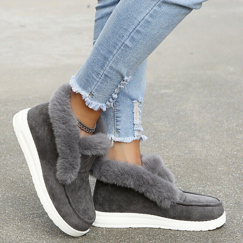 Lune London | Winter loafers - Slip-on suede loafers with fur lining