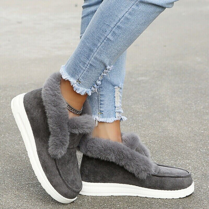 Lune London | Winter loafers - Slip-on suede loafers with fur lining