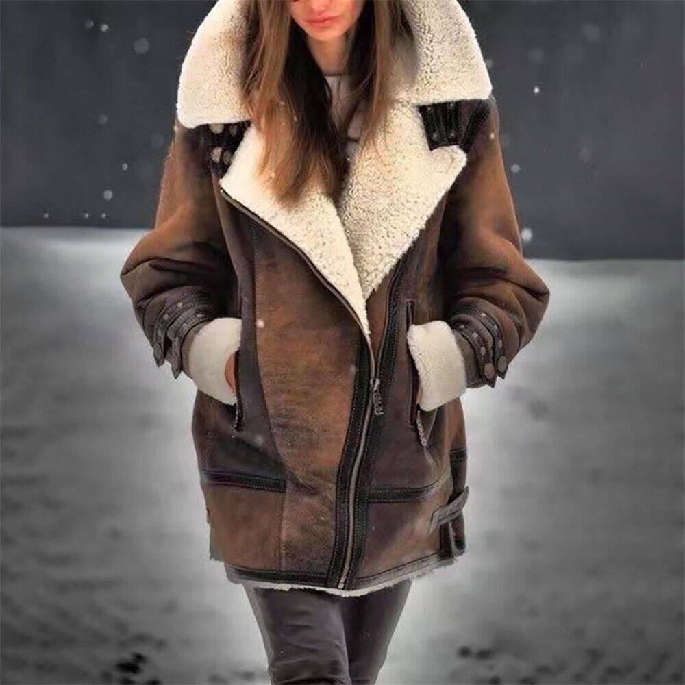 Lune London | Stylish Suede Sherpa Jacket for Women