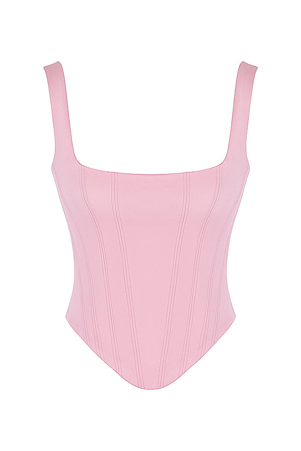 Lune London | Fairy Pink Satin Longline Corset