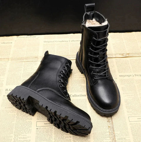 Lune London | Sort Leather Winter Boots