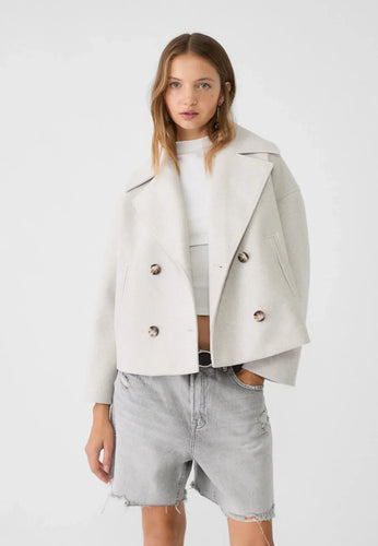 Lune London | Wool Pea Coat Jacket - Double-breasted short cut jacket