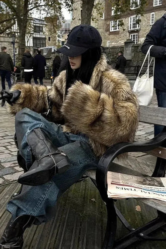 Lune London | Faux Fur Raccoon Fur Warm Jacket Coat