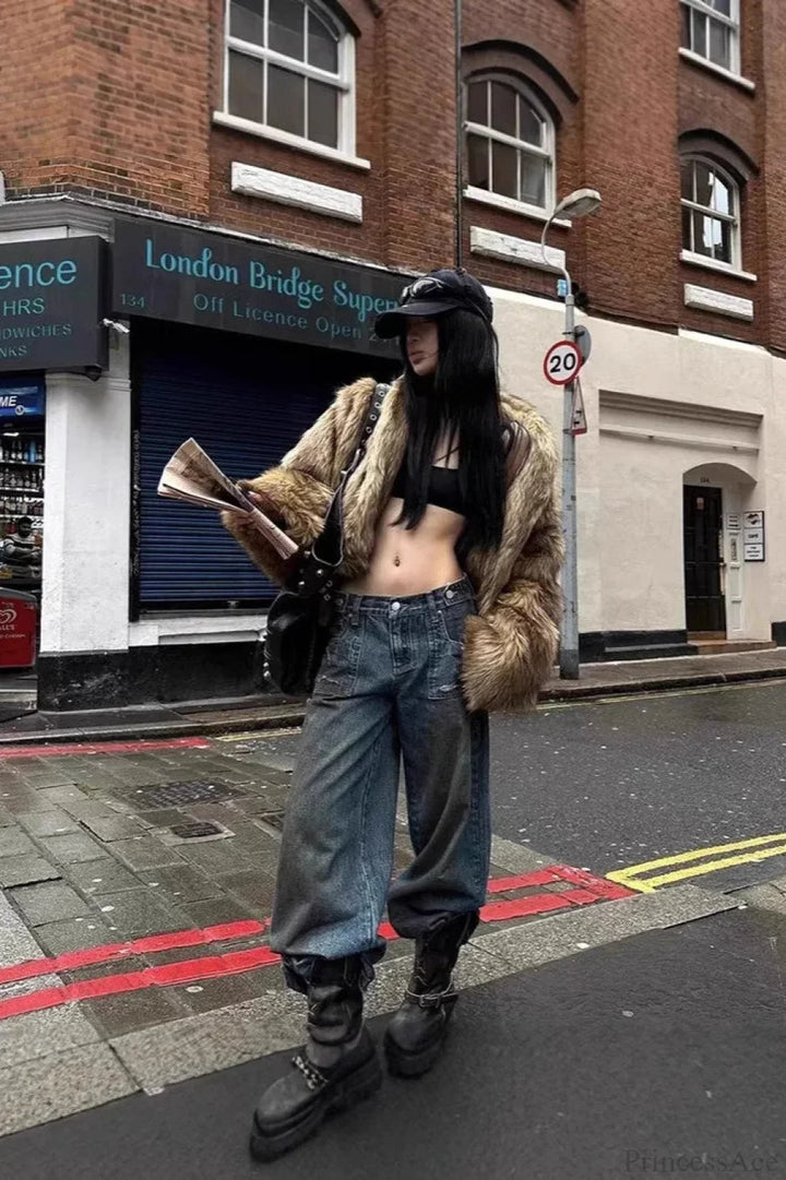 Lune London | Faux Fur Raccoon Fur Warm Jacket Coat