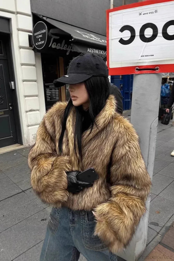 Lune London | Faux Fur Raccoon Fur Warm Jacket Coat