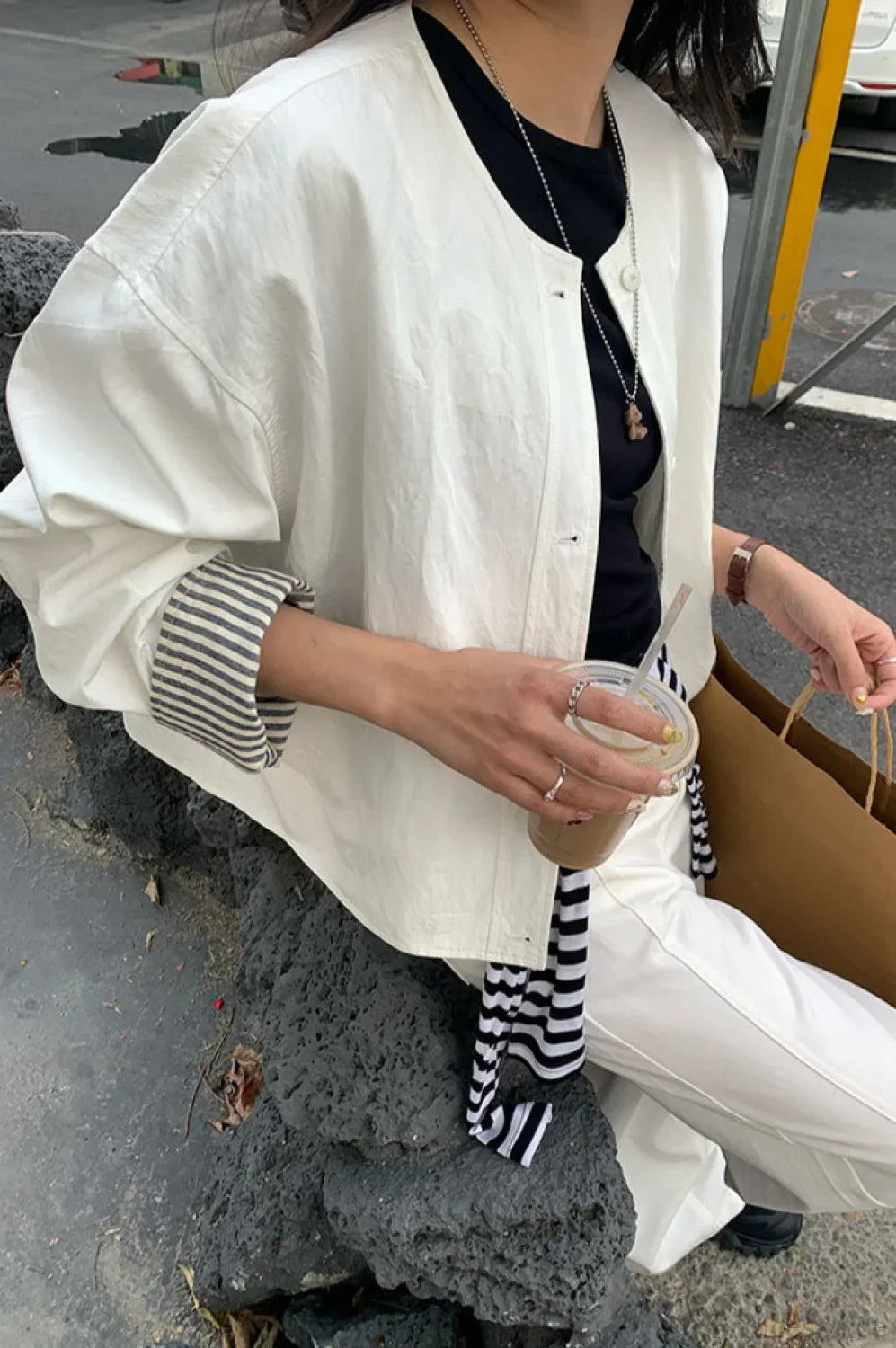 Lune London | Striped Sleeve Patchwork Leisure Jacket