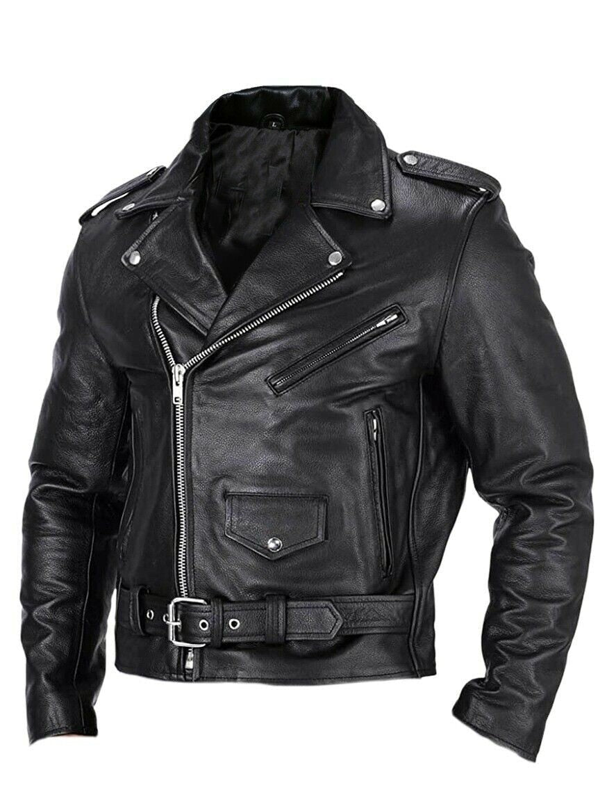 Lune London | Slim Fit Leather Motorcycle Jacket for Men with Stand-Up Collar