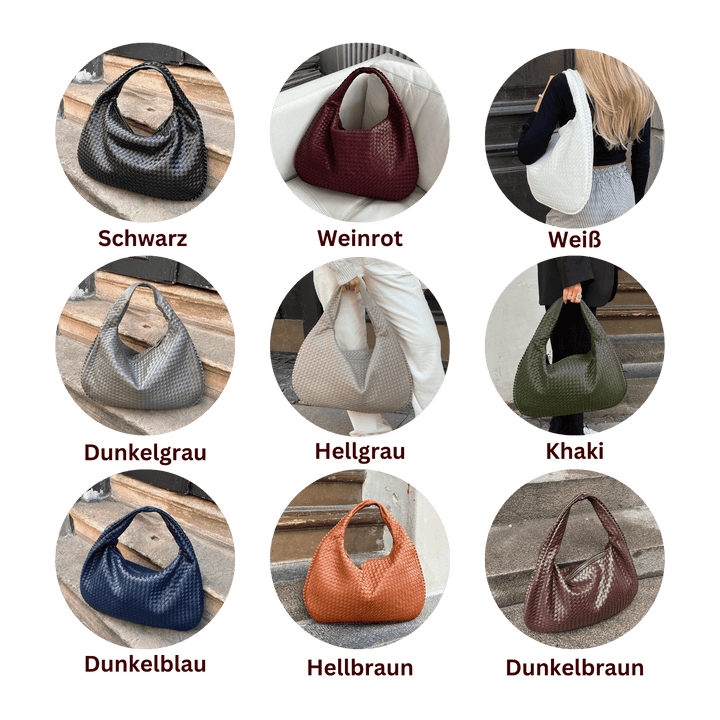 Lune London | Vintage Shoulder Bag Women Woven Handbag with Zipper On Sale