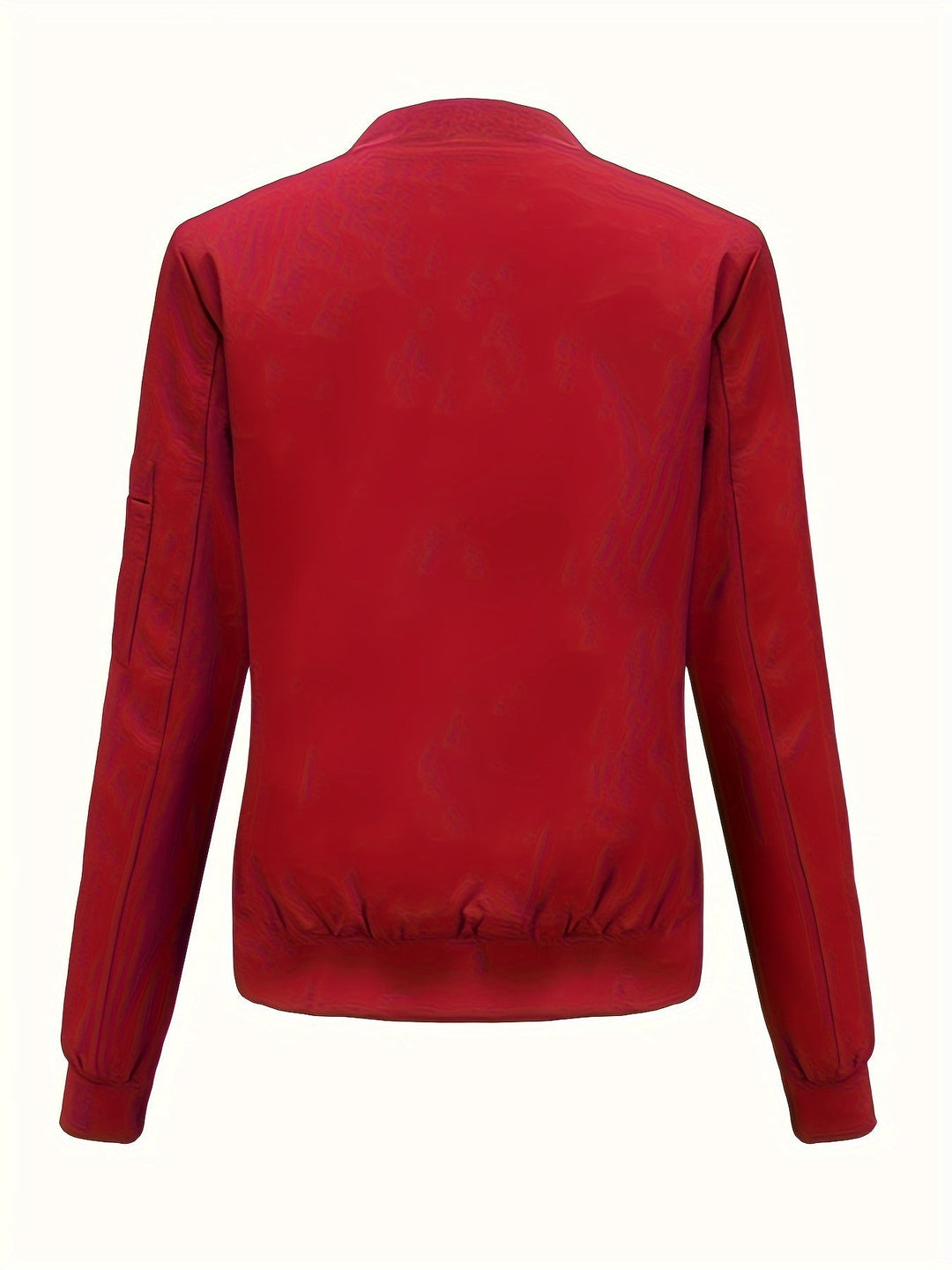 Lune London | Solid Color Polyester Bomber Jacket with Baseball Collar and Zipper Pocket