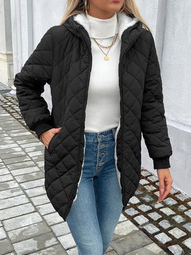 Lune London | Padded puffy jacket with zipper and faux fur lining