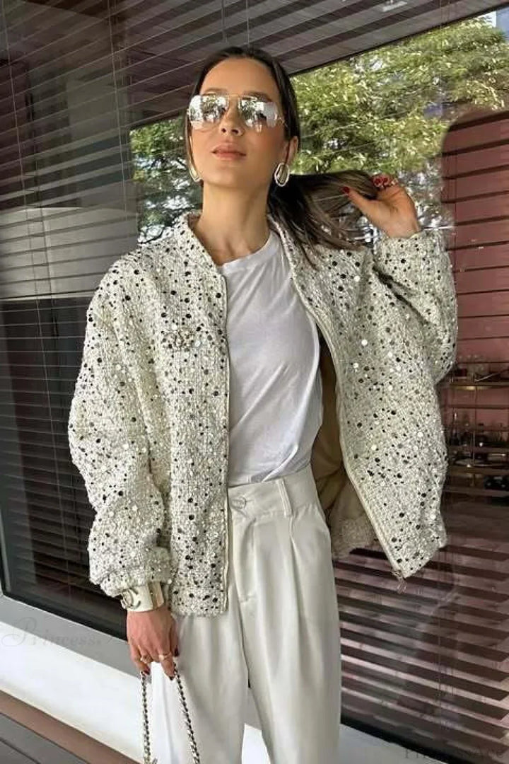 Lune London | Collar Sequin Long Sleeve Jacket