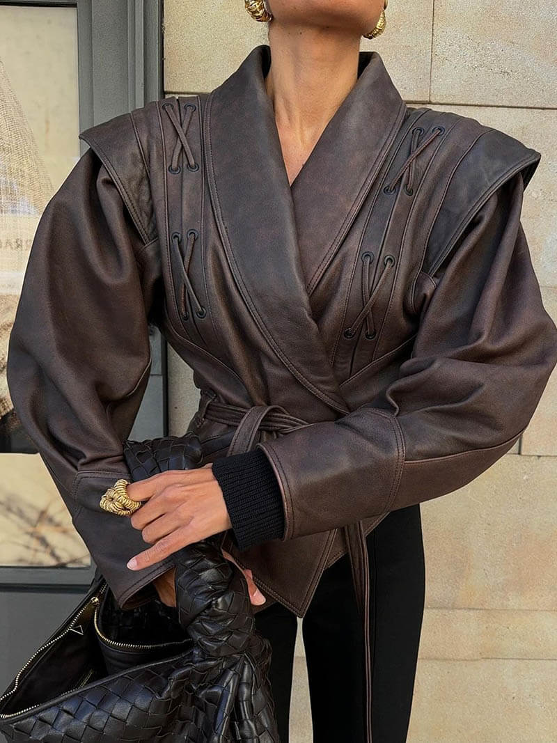 Lune London | Faux Leather Kimono Jacket