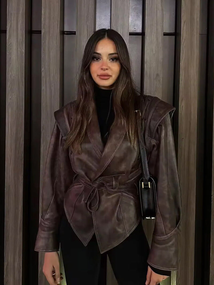 Lune London | Faux Leather Kimono Jacket