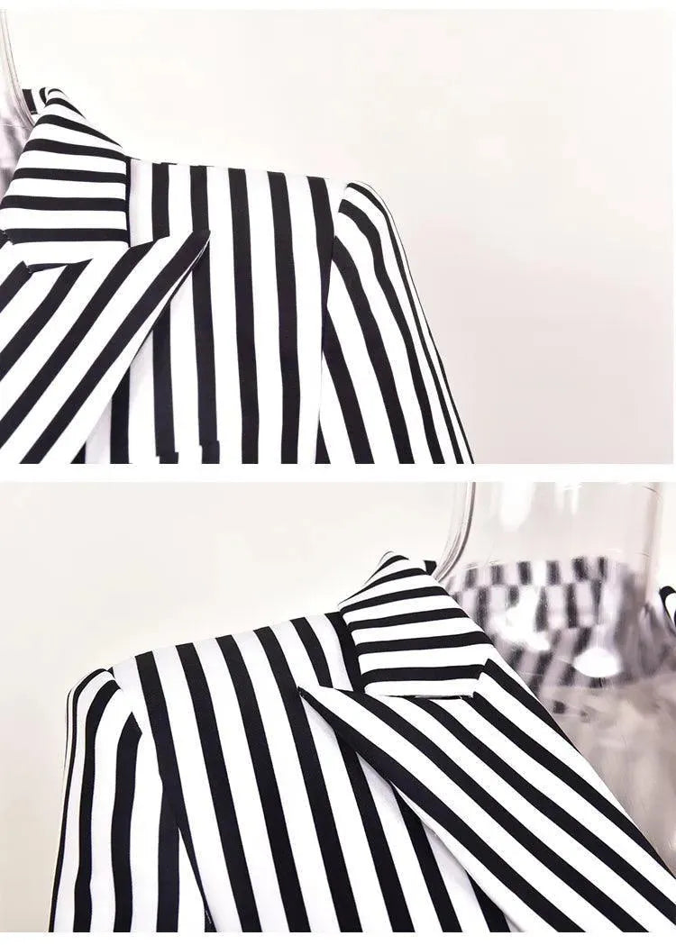 Lune London | Striped Blazer Women Casual Striped-Pinstripe
