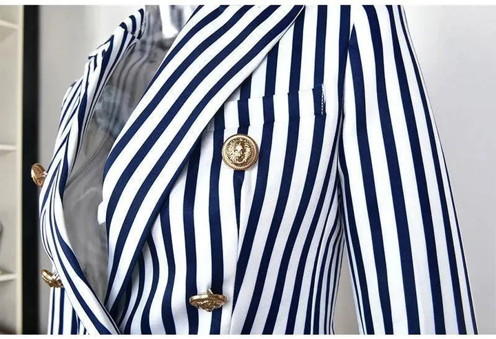 Lune London | Striped Blazer Women Casual Striped-Pinstripe