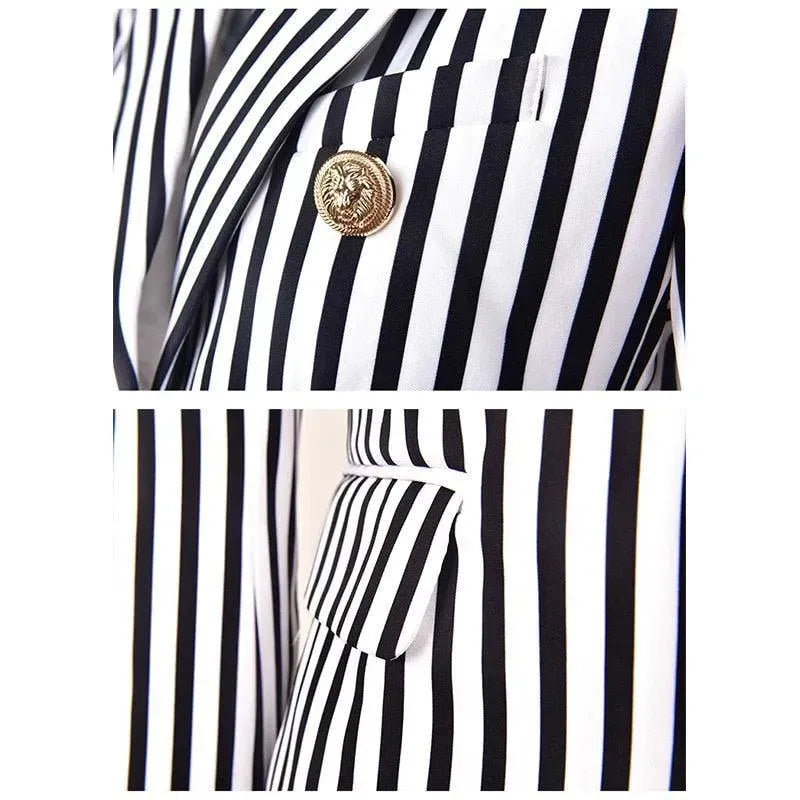 Lune London | Striped Blazer Women Casual Striped-Pinstripe